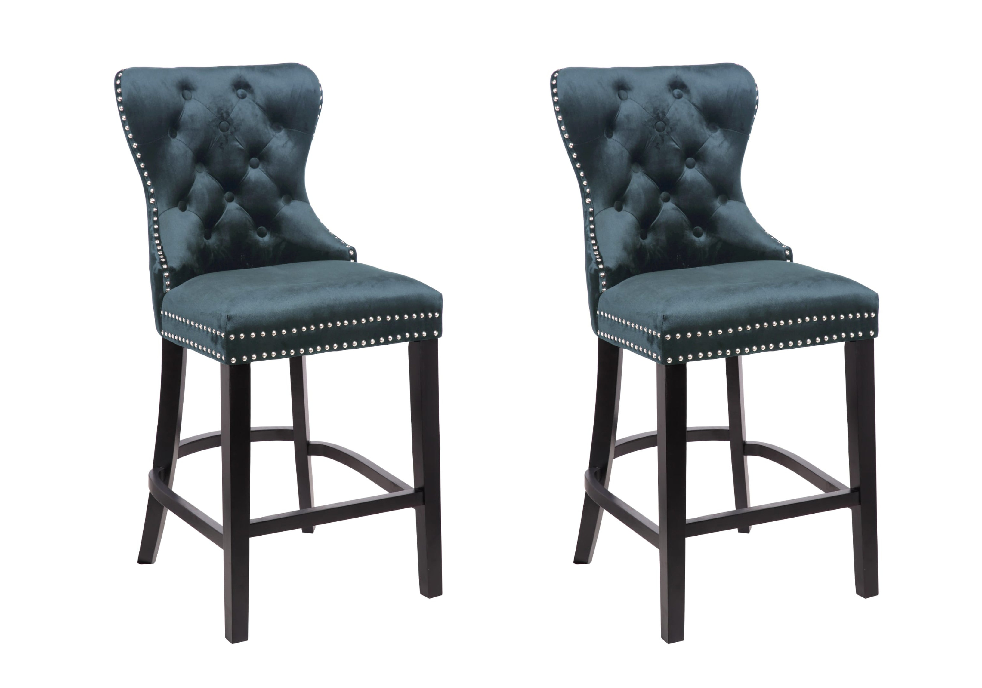 lobby&hotel Velvet Counter Stool (Set Of 2) - Wayfair Canada