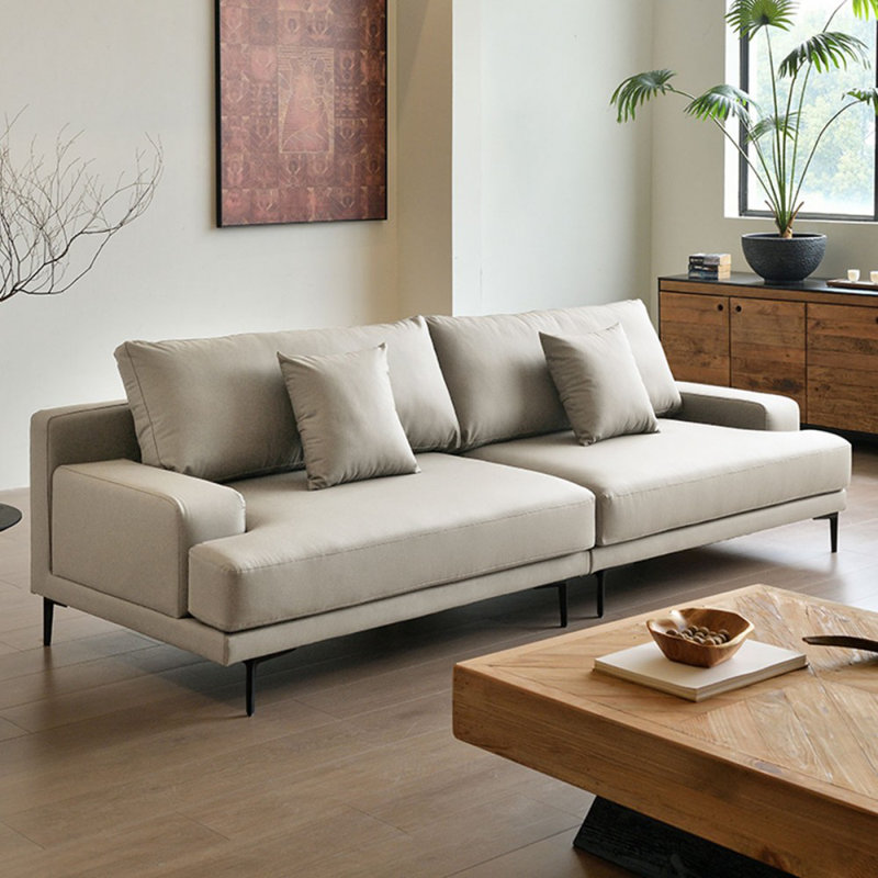Canapé modulaire en similicuir, H 34,65 po x l 110,24 po x P 36,61 po, Beige