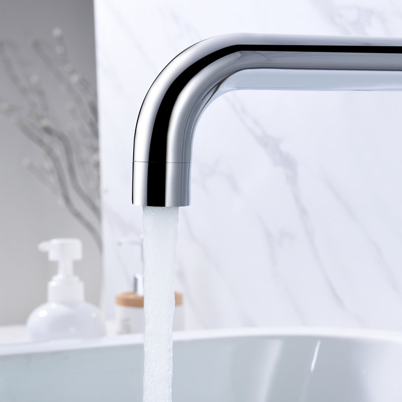 SUMERAIN High Flow Bathtub Faucet,  Extra Long Spout Double Handle Wall Mounted Tub Filler, Chrome, Lever Handle