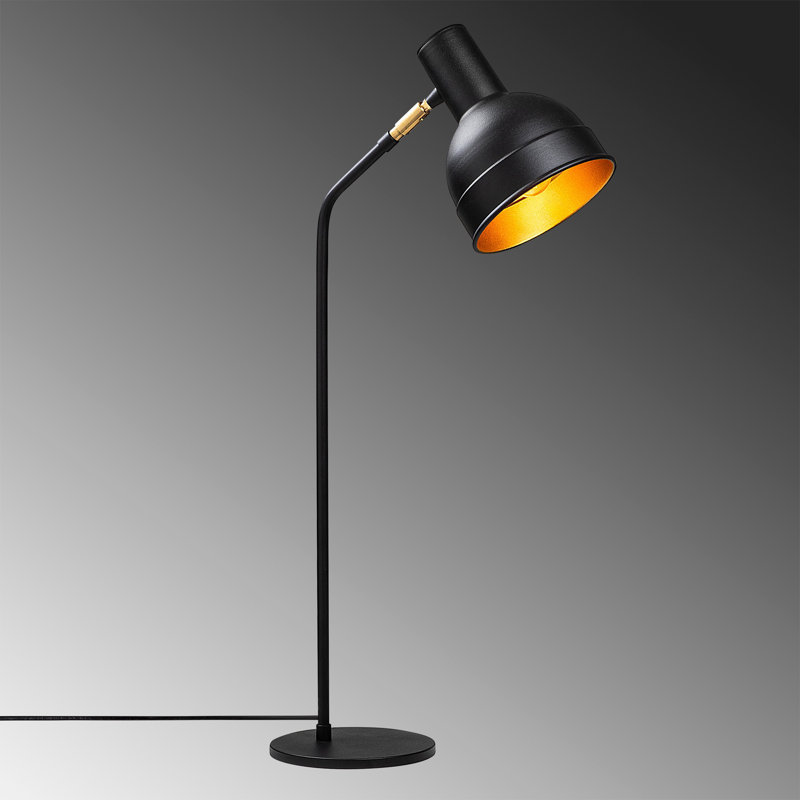 Lampe de table de style industriel, corps en métal noir, 7,1 x 14,6 pouces | Hauteur: 29,9 pouces | Douille E27, 40 W maximum | Certifié IP20, parfait pour les décors scandinaves et modernes | Solution d'éclairage élégante et fonctionnelle