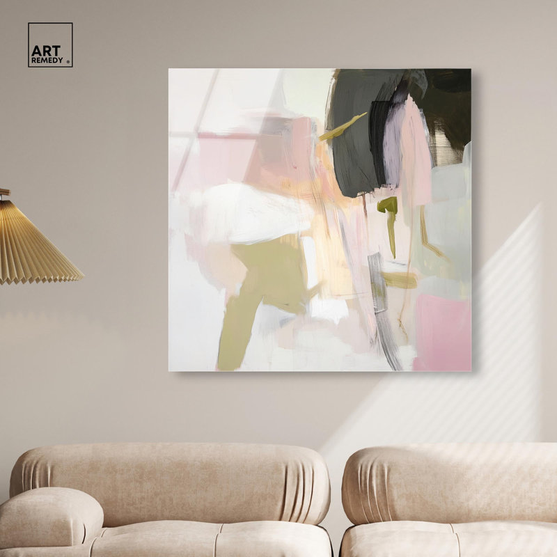 «Dynamic Color IV», art abstrait acrylique neutre par Art Remedy, prêt à être accroché, H 40 po x l 40 po