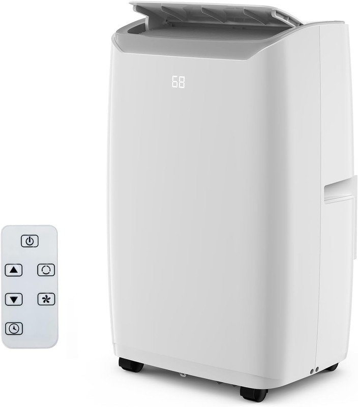Climatiseur portatif 14 000 BTU - Refroidit 750 pieds carrés, 3-en-1 (froid / ventilateur / déshumidificateur), silencieux pour la chambre à coucher et le bureau, télécommande et minuterie