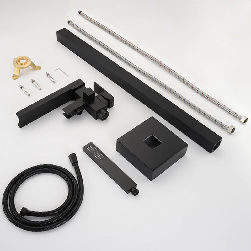 1 Handle Floor Freestanding Tub Filler with Diverter, Matte Black