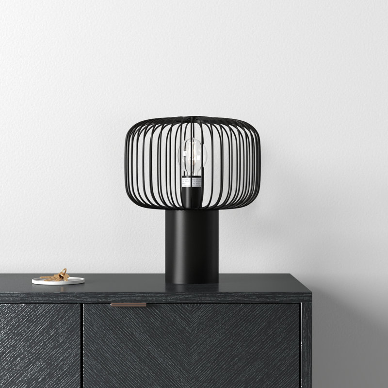 Sarette Table Lamp, 12" H x 12" W x 16" D, Black