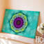 Reproduction d'art sur toile, "Mandala symétrique vibrant" avec une fleur centrale avec art mural-959043540