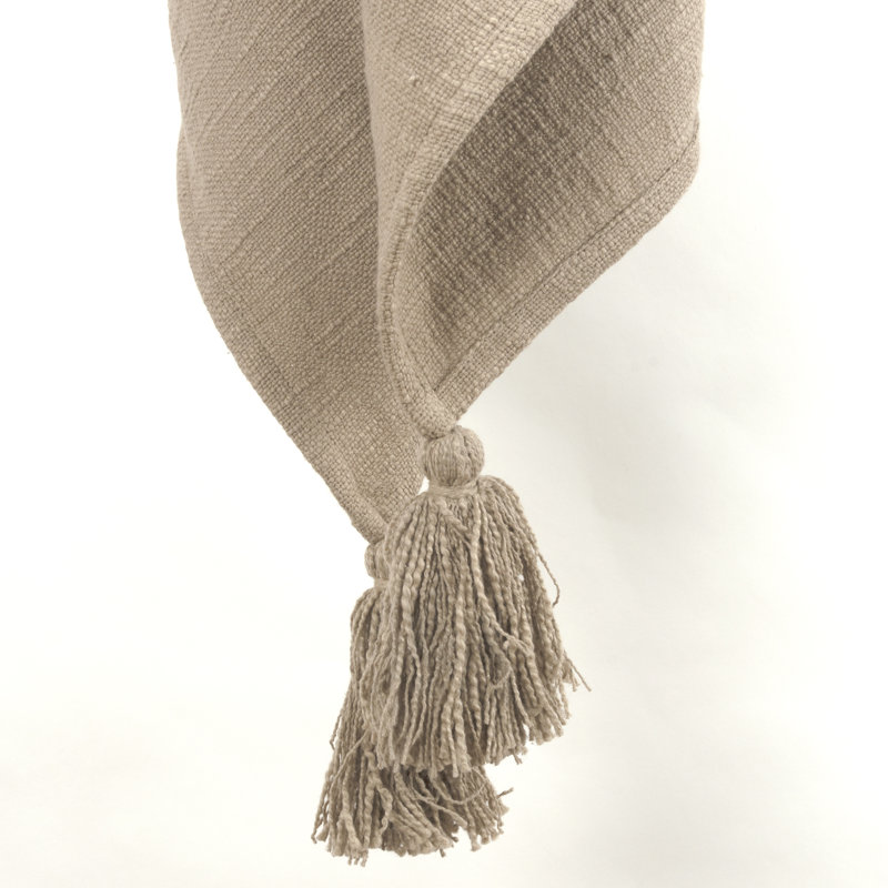 Jeté 100% coton tissé et texturé, Brun cacao