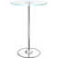 Table de bar bistro avec plateau en verre et finition en verre - pièce ronde de salle à manger, 42 pouces de hauteur, 28 dimensions, éclairage écoénergétique, base en métal, look contemporain avec table, hauteur, largeur et profondeur, économie