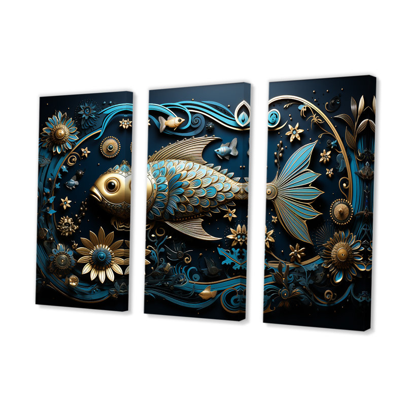 Ensemble de salon Hindouisme Matsyas God Aquatic Azure II, H 28 po x l 36 po x P 1 po