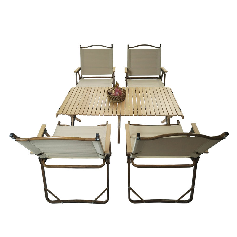 Imalda 4 - Person Solid Wood Solid Wood Top Three Leg Dining Set