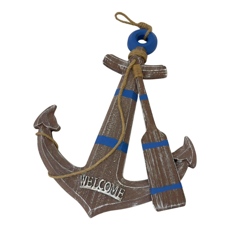 Anchor With Paddle- Rope And Welcome Wall Decor
