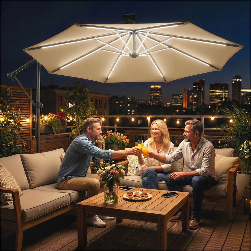 300cm Cantilever Parasol, Khaki