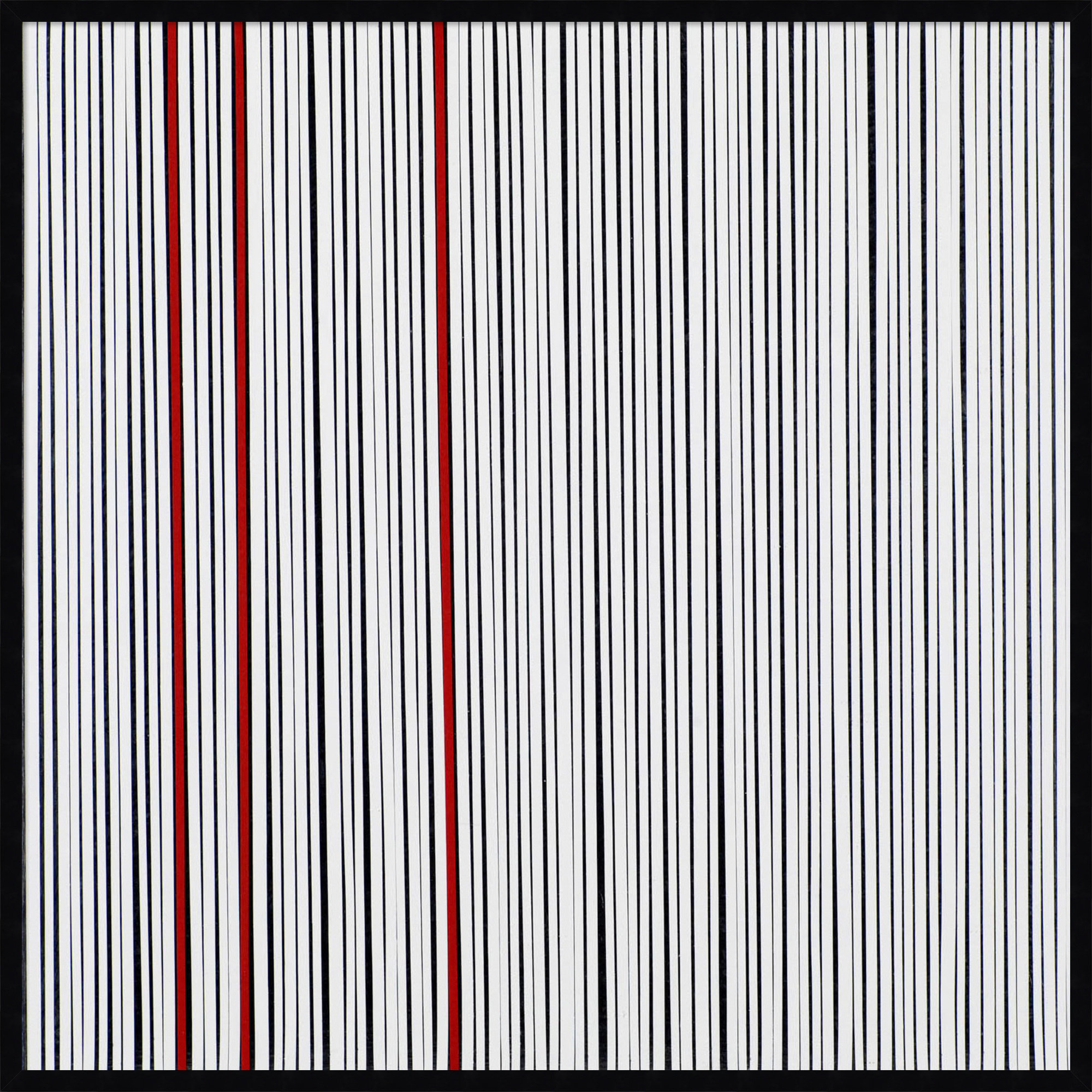Mostly White by Alex Dunn, 41" H x 41" W x 1" D, Black