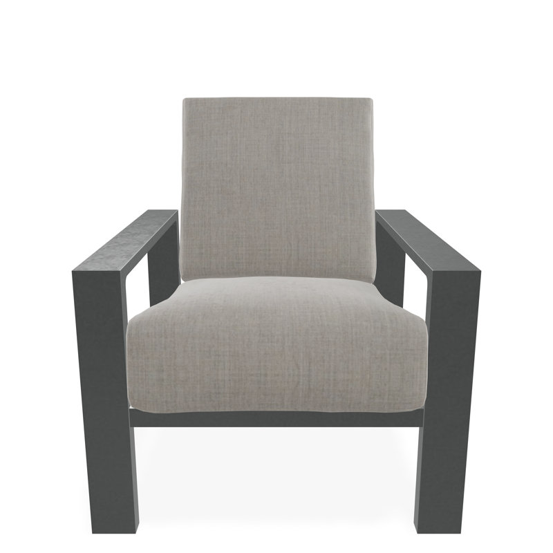 Larssen Deep Seating Cushion Arm Chair, Graphite, Cast Silver Sunbrella®