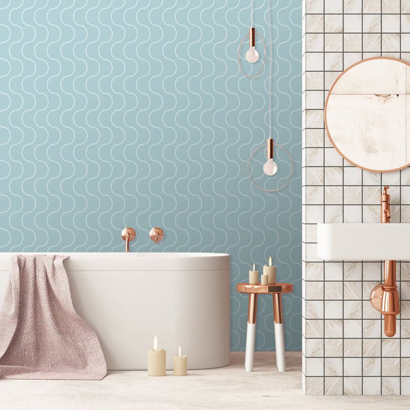 Paule Marrot Geometric Wallpaper Double Roll, Light Blue