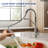  Commercial Dual-Function Pull Down Kitchen Faucet with High Arc Spring Spout-114551118