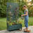 6 ft. H x 3 ft. W Metal Planter Box privacy screen Garden Bed with Trellis and Wheels - Green-478159943-478159939