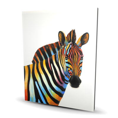 Colorful Zebra Profile Canvas | Exotic Living Room Decor