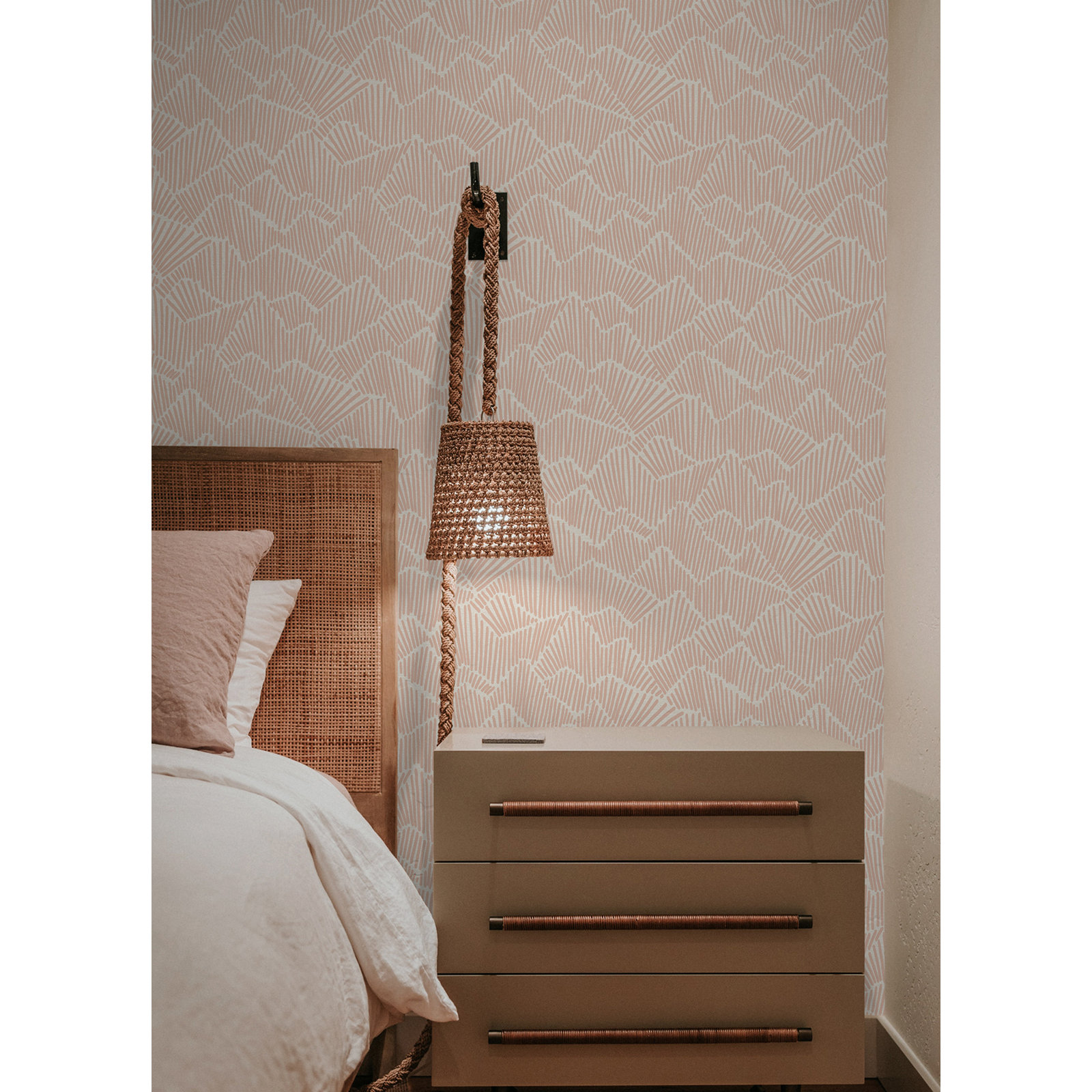 Adames Modern Peel & Stick Geometric Wallpaper, Clay