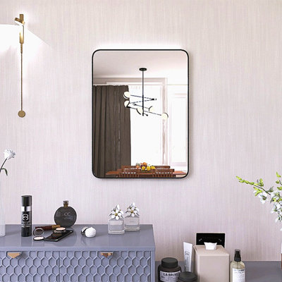 Cadre de miroir de salle de bain 24 po x 32 po en aluminium