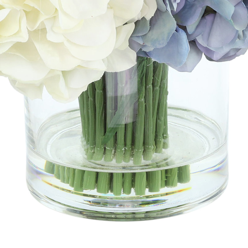 Hydrangea Arrangement with Thistle and Viburnum