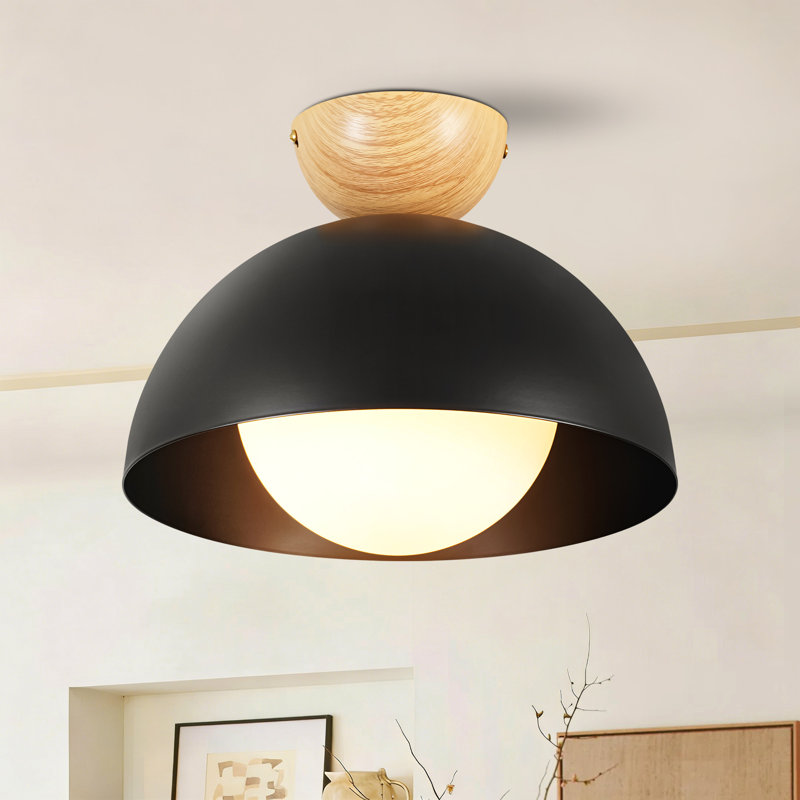 11.8" Modern Dome Flush Mount with Glass Globe Shade