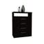 Commode Continental, plateau supérieur, quatre tiroirs, une tablette - noir