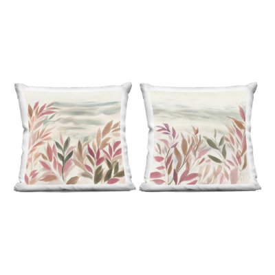Ensemble de coussins décoratifs imprimés 2 pièces Leafy Mute Subtlety par Mona Grace