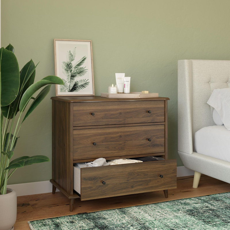 Commode 3 tiroirs l 31,6 po, Brun
