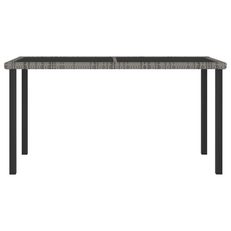 Adhil Rectangular Metal Outdoor Dining Table , 140cm cm W 70cm cm D, Grey