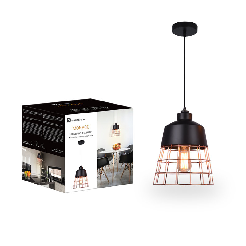 Luminaire suspendu géométrique en forme de dôme 1 lumière Monaco