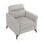 Fauteuil Teli, microfibre brun clair, pieds en métal noir-119043985