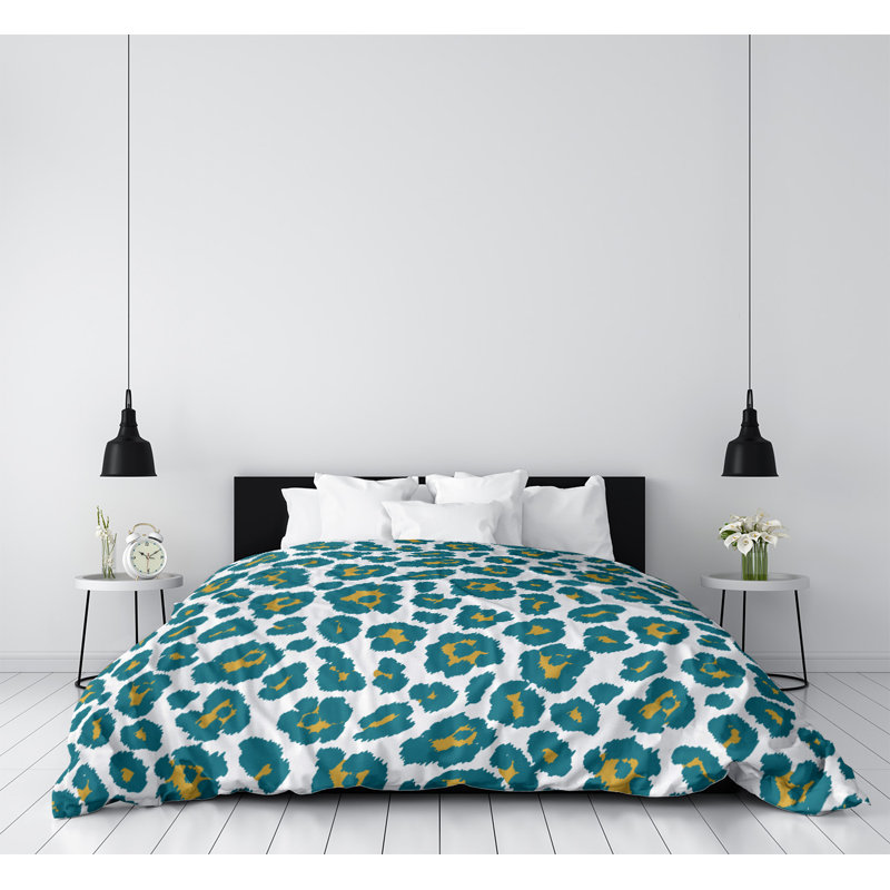 Housse de couette simple Freidrich, Microfibre, Housse de couette simple TG, Vert / jaune / blanc