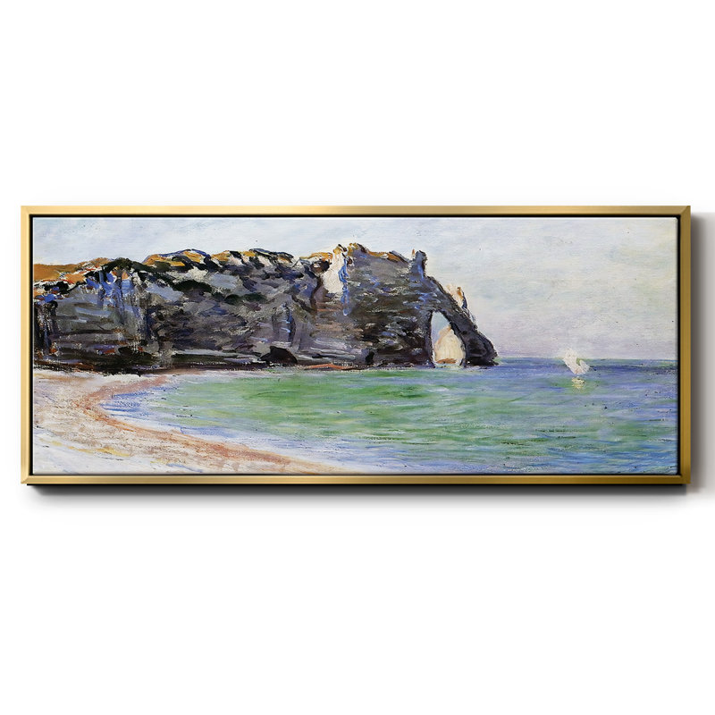 Le Manneport, Etretat, la Porte d'Aval, 1885 - Toile encadrée, H 20 po x l 50 po
