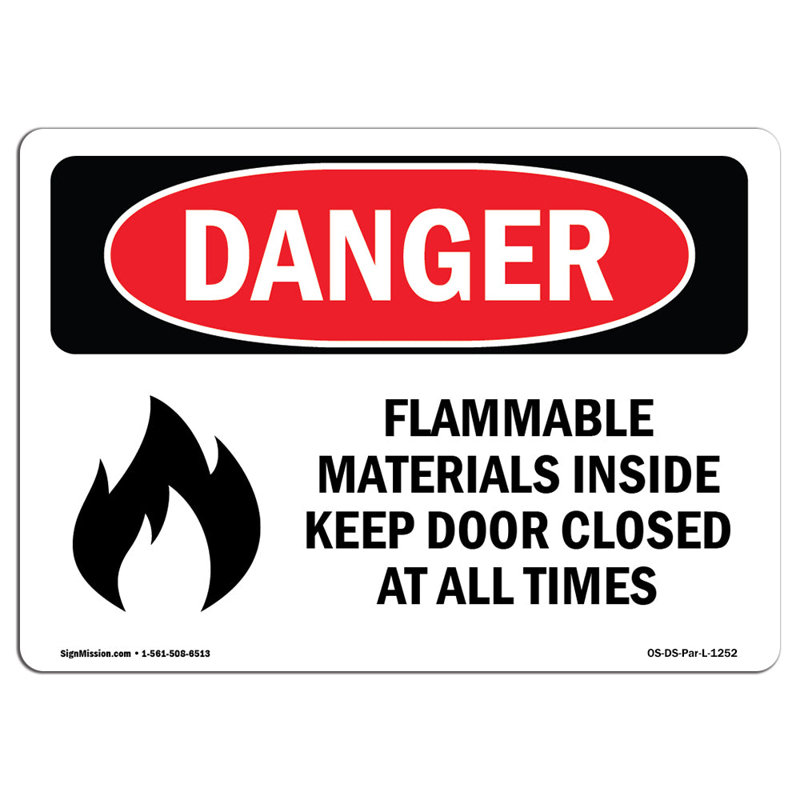Panneau «Flammable Materials», H 12 po x l 18 po x P 0,1 po