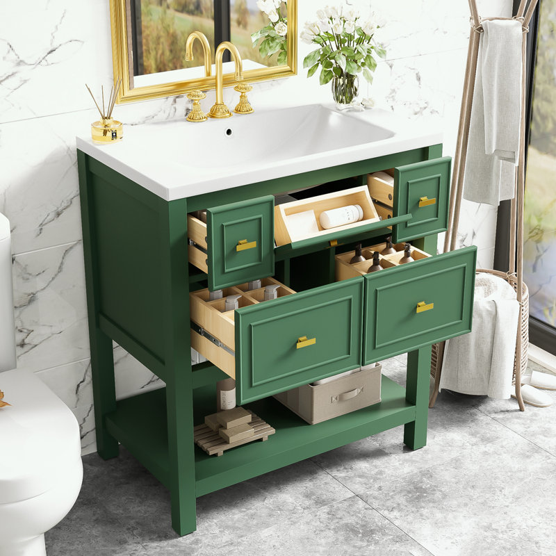 Armoire de salle de bain Maybree, Vert