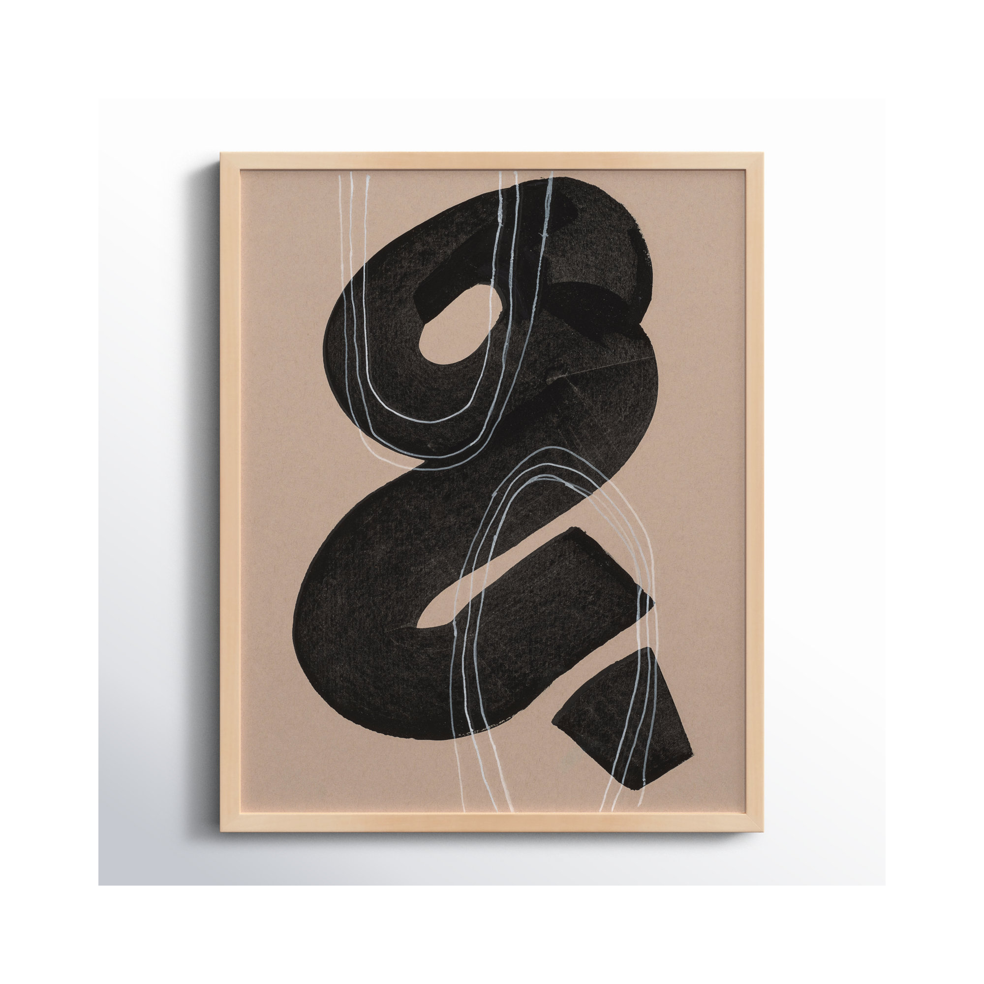 Free Form 5 by Andrea Stokes, 20" H x 16" W x 1.25" D, Brown Framed