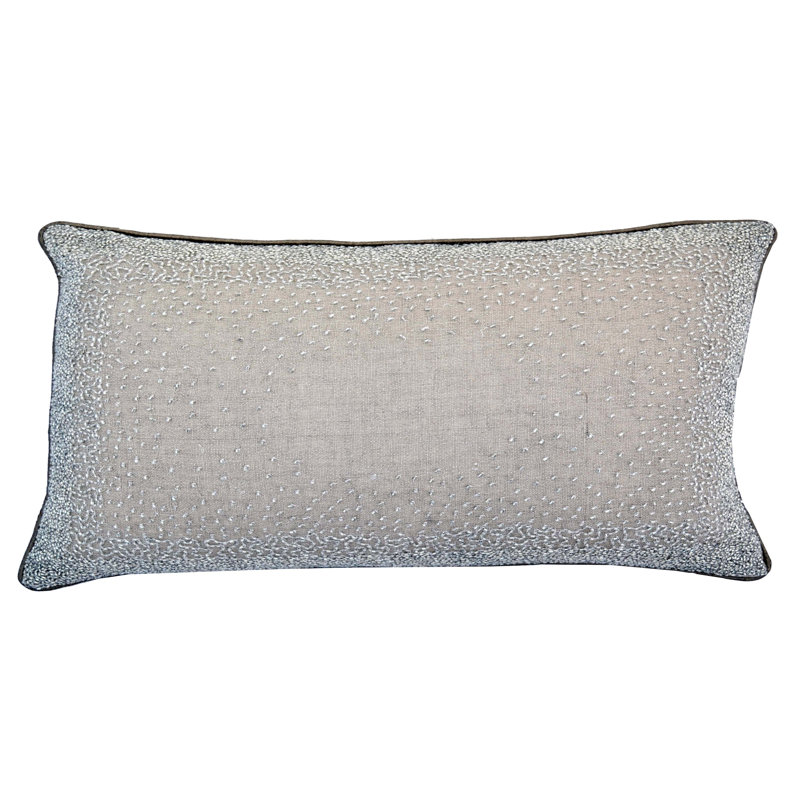 Lurex Linen Lumbar Throw Pillow, Wheat, 1" x 20"