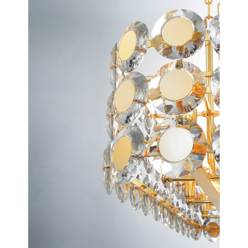 Lustre 8 lumières Perrene, Doré