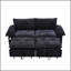 Canapé-lit convertible 73 po en velours noir avec matelas coulissant