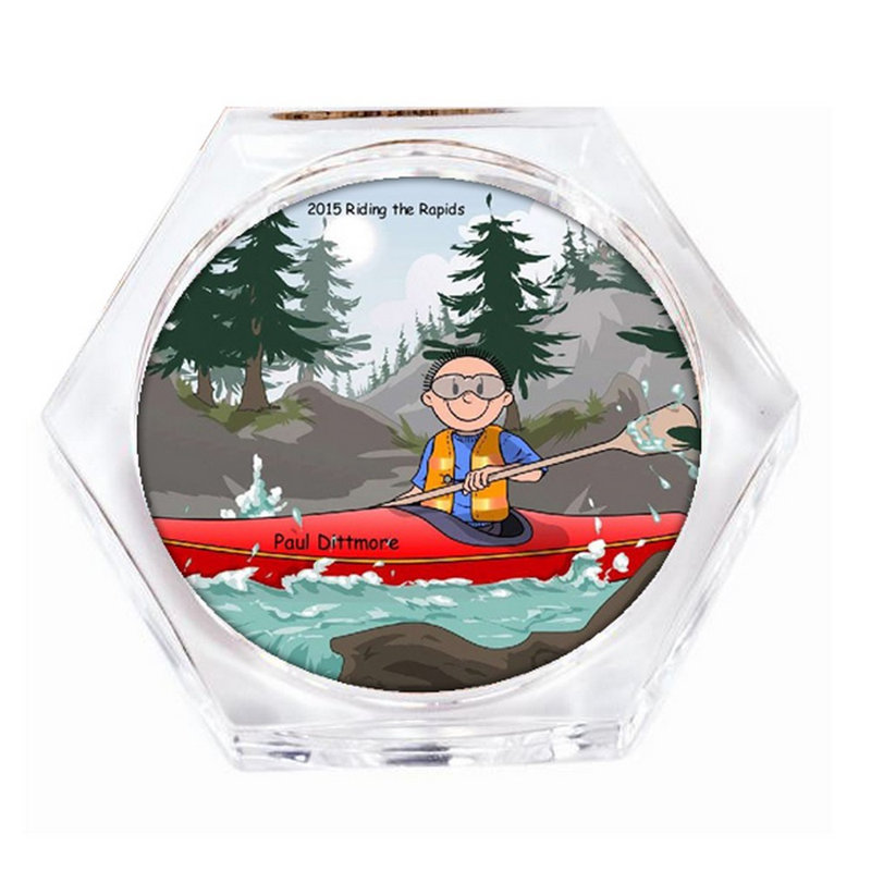 Personalized Kayak - Ensemble de cadeau pour sous-verre à boisson (4 sous-verres), Oui