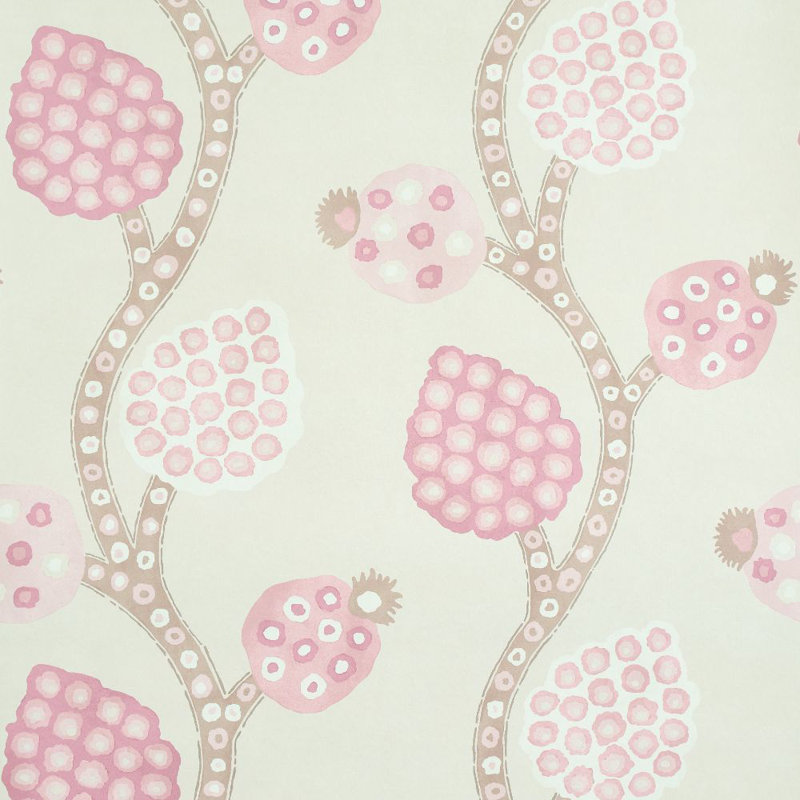 Carreau de papier peint lisse L 3 pi x l 27,5 po Annabel, Ros