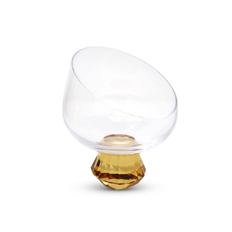 Bol angulaire à base de diamant, Amber, H 6 po x l 5,25 po x P 5,25 po