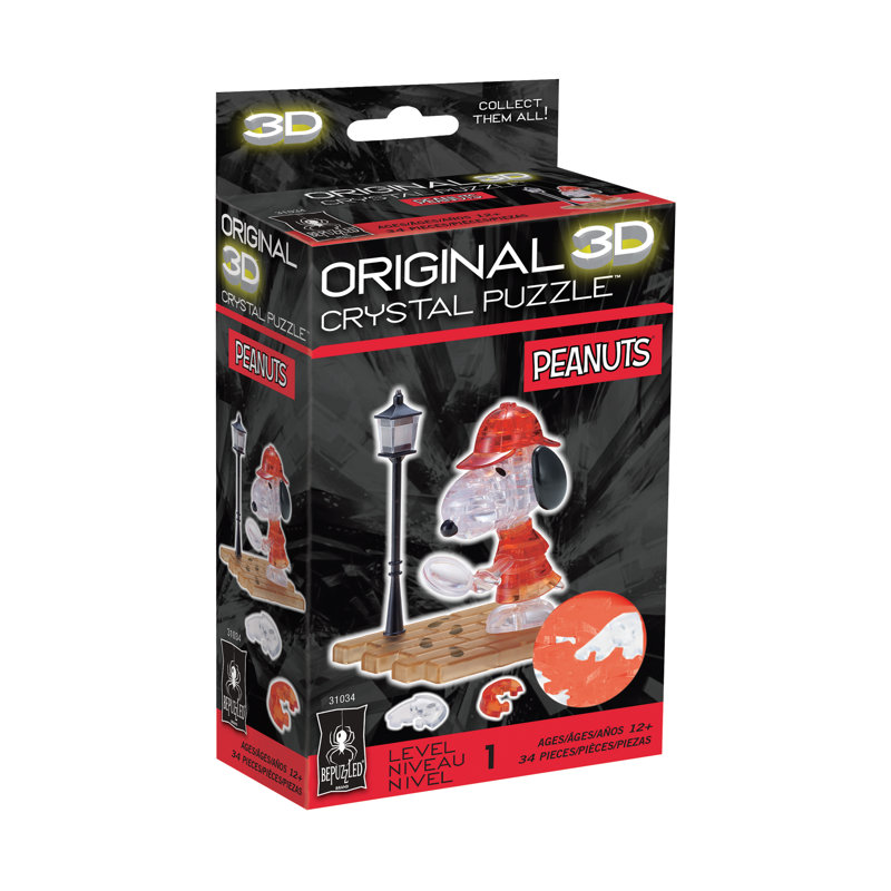 3D 3D casse-tête en cristal détective Snoopy