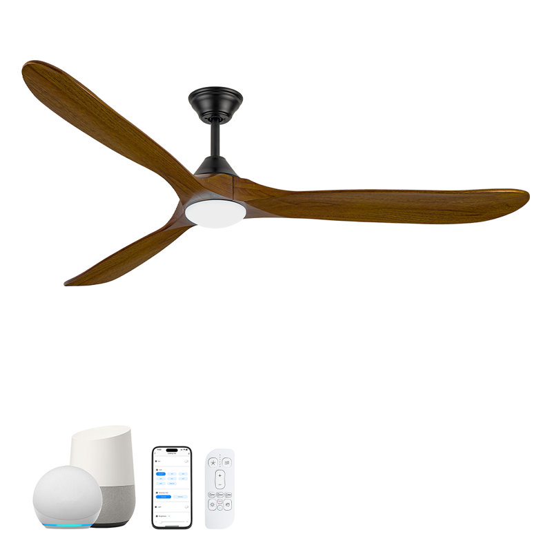 Modern Smart Ceiling Fan With Led Light, 82"
