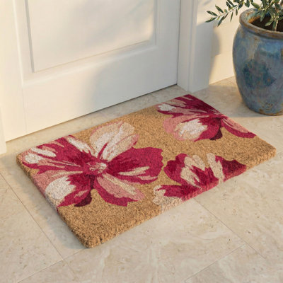 Clio - Red & Natural Doormat (18" x 30" Thick)