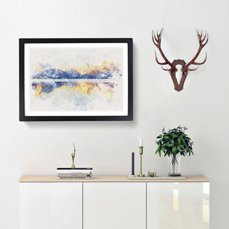 Sunlight over Lake McDonald - Picture Frame Graphic Art Print, 33cm H x 45cm W x 2cm D, Black Framed
