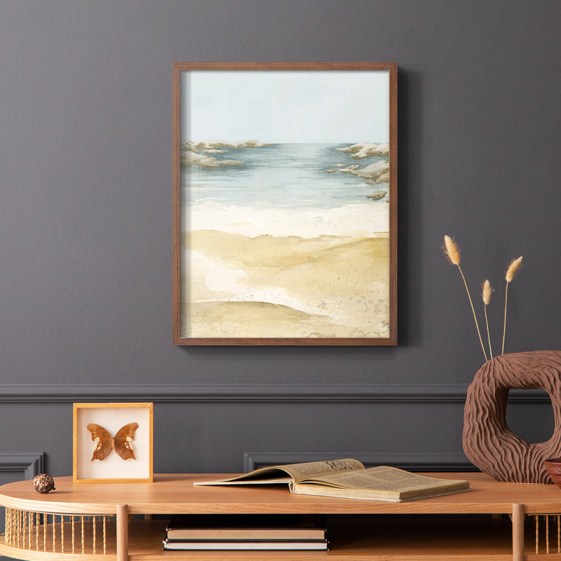 Tranquil Beach II, reproduction encadrée - bois massif, Brun, H 20 po x l 16 po