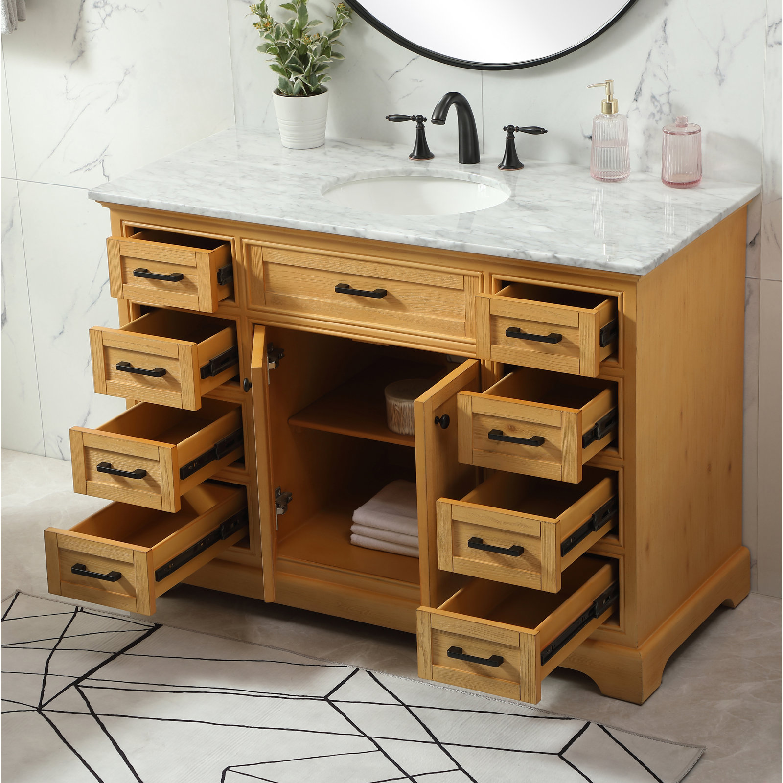 Hermes 48'' Single Bathroom Vanity, Light Brown