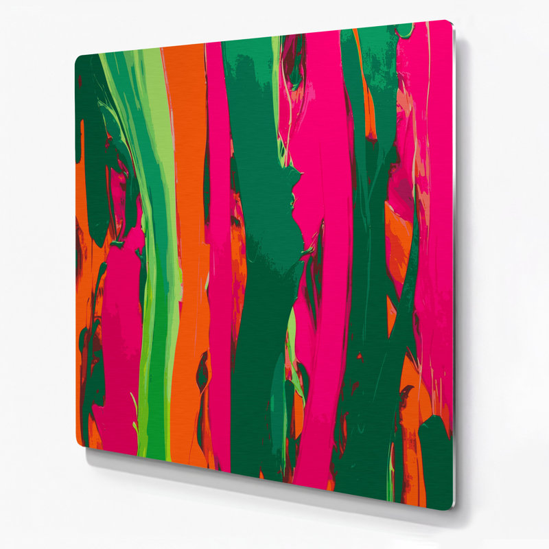 Abstrait couleur champ 59 rouge, art mural en métal