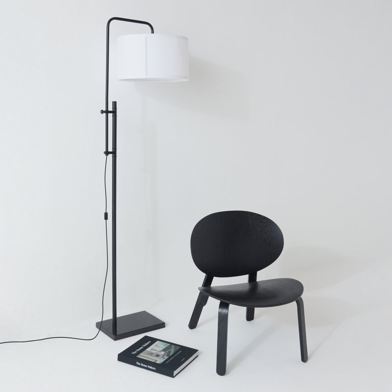 Leo 72 in. Modern Height-Adjustable LED Floor Lamp with Black Marble Base
